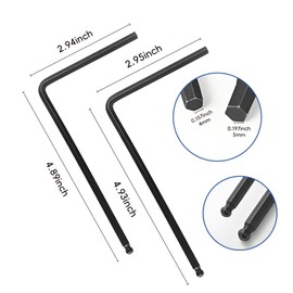 Septe Guitar Truss Rod Wrench, 4mm and 5mm Allen Wrench, Ball Head Allen Wrench for Adjusting Guitar Necks,Guitar Tools Suitable for Acoustic Guitar （Black)