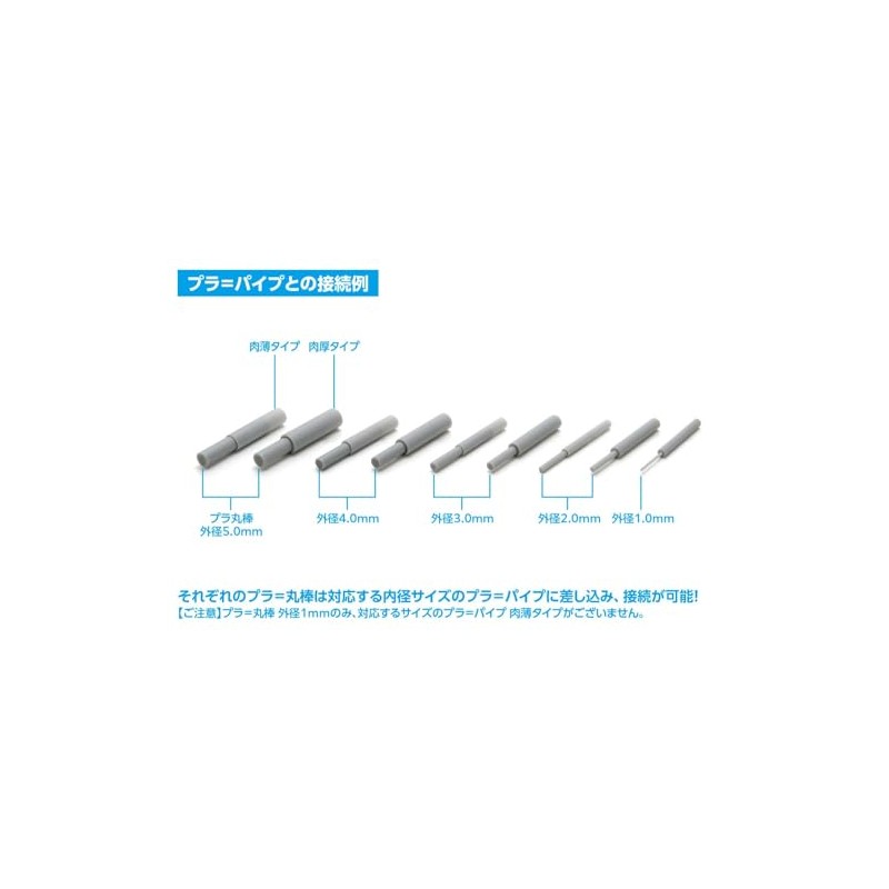 Wave OM-389 Material Series Plastic Round Rod, Gray, Outer Diameter