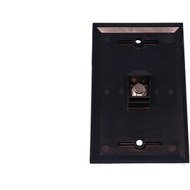 RiteAV Coax Cable TV Wall Plate 1 Gang Flat - Black