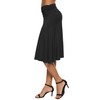 EXCHIC Women's Elastic Waist Plain A-Line Yoga Skirt - black,