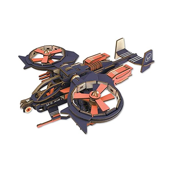 Rotorcraft Airplane DIY 3D Wooden Puzzle Model Kit - Laser