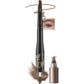 Erinde Larga Duración Lápiz de Cejas, 2 en 1 Polvo Mate Para Cejas y Lápiz de Cejas Resistente al Agua, Rellena y Cejas Naturalmente con Aplicación Precis, Creación de una Forma Natural de Cejas,1#
