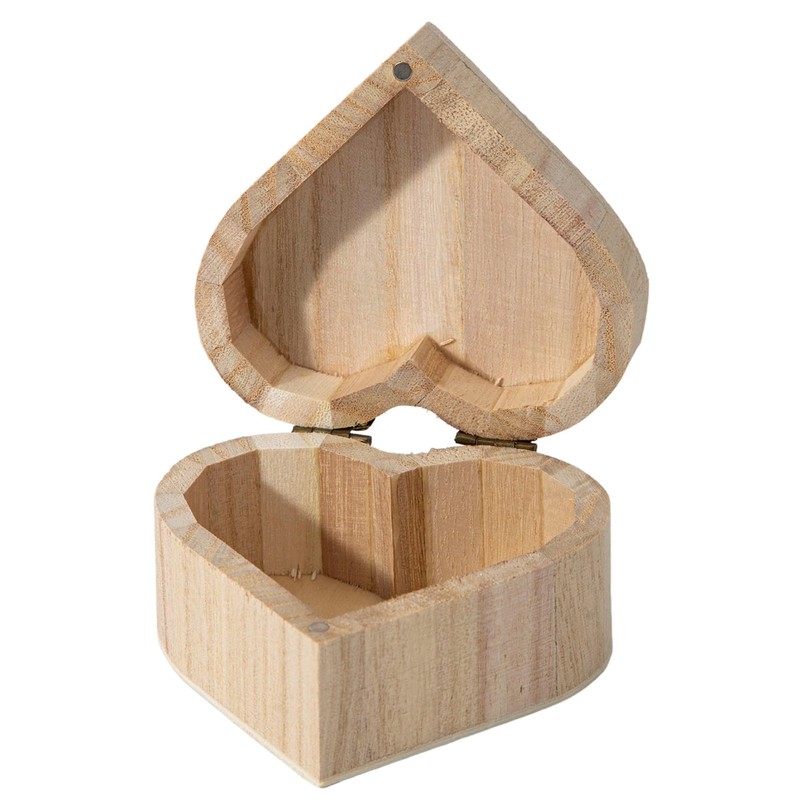 36 Piece Small Wooden Box Unfinished Wooden Treasure Box with