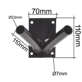 Aqbau Flag Holder 2 Compartments Flag Pole Holder Flag Wall Holder Flag Black