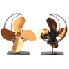 Wood Stove Fan 4 Blades Fireplace Fan Heat Powered Fast