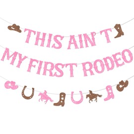 Sursurprise Western 2nd Birthday Party Decorations, This Ain't My First Rodeo Banner, Cowgirl Wild West Mexican Two Birthday Party Supplies