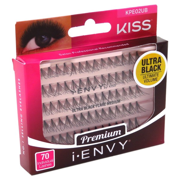 Kiss I Envy Ultra Black Flare Medium Lashes (6 Pack)