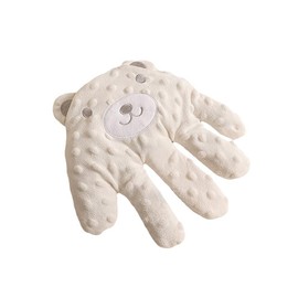 Baby Soothing Palm, Red Bean Stuffed Automatic Baby Patting Hand Soft Sleeping Pacify Toy:_Beige Bear_25cmx24cm