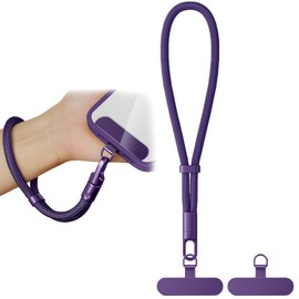 ALiHAN Phone Wrist Strap Lanyard, Universal Adjustable Hand Wrist Strap for Phone 16 and most Smartphones, Multifunctional Patch Lanyard with Tether Anti Theft for Women and Men, Purple