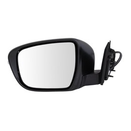 HHYOGLLY Mirror Power Signal Smooth Black Driver Side Left for Nissan for Rogue S/SL/SV 14-17 Us Built 3-Mounting Hole Quantity Paint to Match Manual Clear Flat Electric