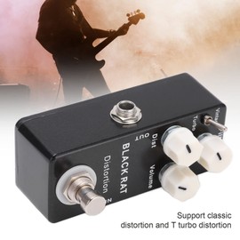 Distortion Guitar Pedal Electric Effector Single Effect with True Bypass Switch Metal Black DC 9V