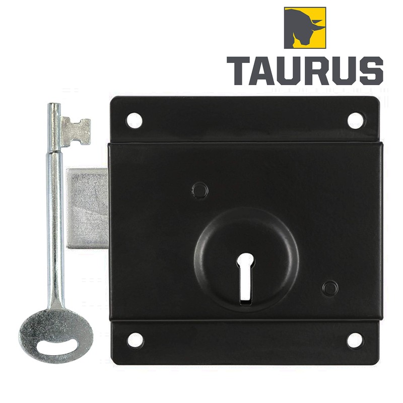 TIMCO Black Antique 4" Pressed Rim Lock - Surface Mounted