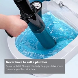 Ckedes Toilet Plunger High Pressure Air Drain Blaster Gun Drain Clog Remover Tools Air Plunger Heavy Duty Drain Powerful Plungers for Toilet Unclog Toilet, Clogged Pipe, Floor Drain, Bathroom（Black）