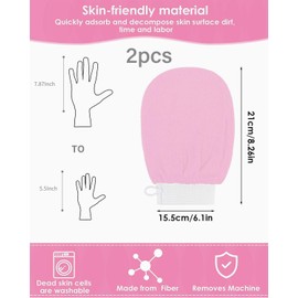AORHOFJ 1 Paar Exfoliating Gloves, Exfoliating Glove,Peeling handschuh,Body Scrub Gloves for Exfoliating Shower, Super Soft Exfoliating Bath Sponge Gloves,waschhandschuh,peelinghandschuh Gesicht