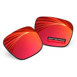 iLikeo PRO+ Polycarbonate Polarized Replacement Lenses for Oakley Holbrook Metal OO4123 Sunglasses - Fire Red