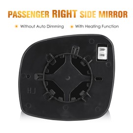 Passenger Right Side Heated Mirror Glass Fits for Chrysler for Town & Country 2008-16, Dodge Grand Caravan 08-2020, RAM CV 2012-2015, Fits for Volkswagen for Routan 2009-2014 for 68026176AB CH1325107