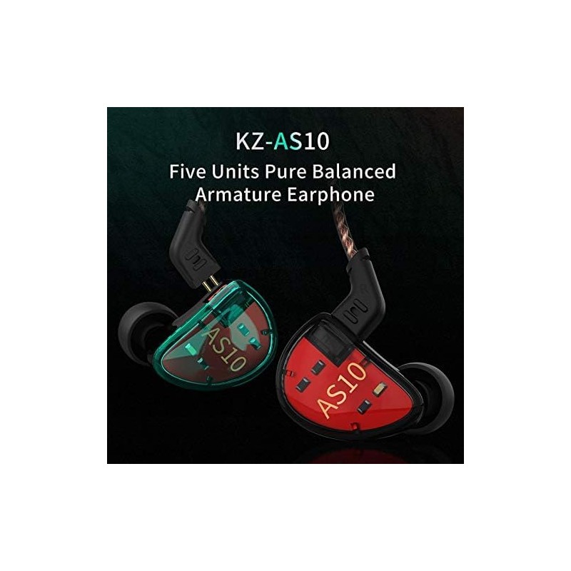KZ AS10 IEMS Headphone Earbuds 5 Balanced Armature Driver, Noise