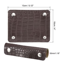 PATIKIL Luggage Handle Packaging 2 Pack Irregular Pattern PU Handbag Handles Cover Protector Identifier with Clasp for Suitcase Shopping Shopping Bag Brown