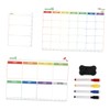 VILLFUL 1set Weekly Magnetic Planner Board Reusable Pet Dry Erase