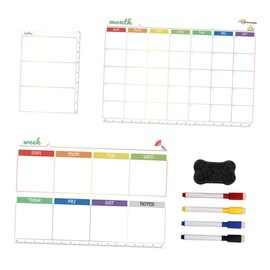 VILLFUL 1set Weekly Magnetic Planner Board Reusable Pet Dry Erase Message Board Cartoon Design for Fridge Kitchen Office for Organizing Notes and Reminders