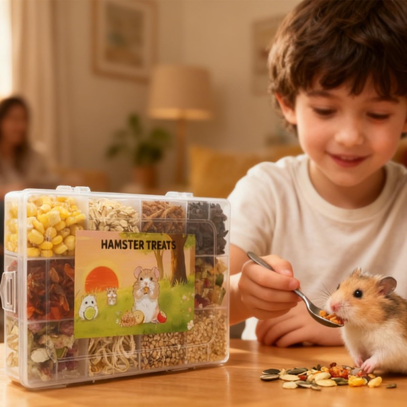 Jwizyotr Hamster Treats 15 PCS Rat Treats Hamster Chews for