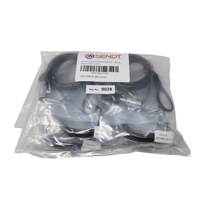 Sendt 10 Pack Black Notebook/Laptop Keyed Alike Locks