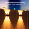 Roopure 4 Pack Warm White Solar Power Fence Wall Light