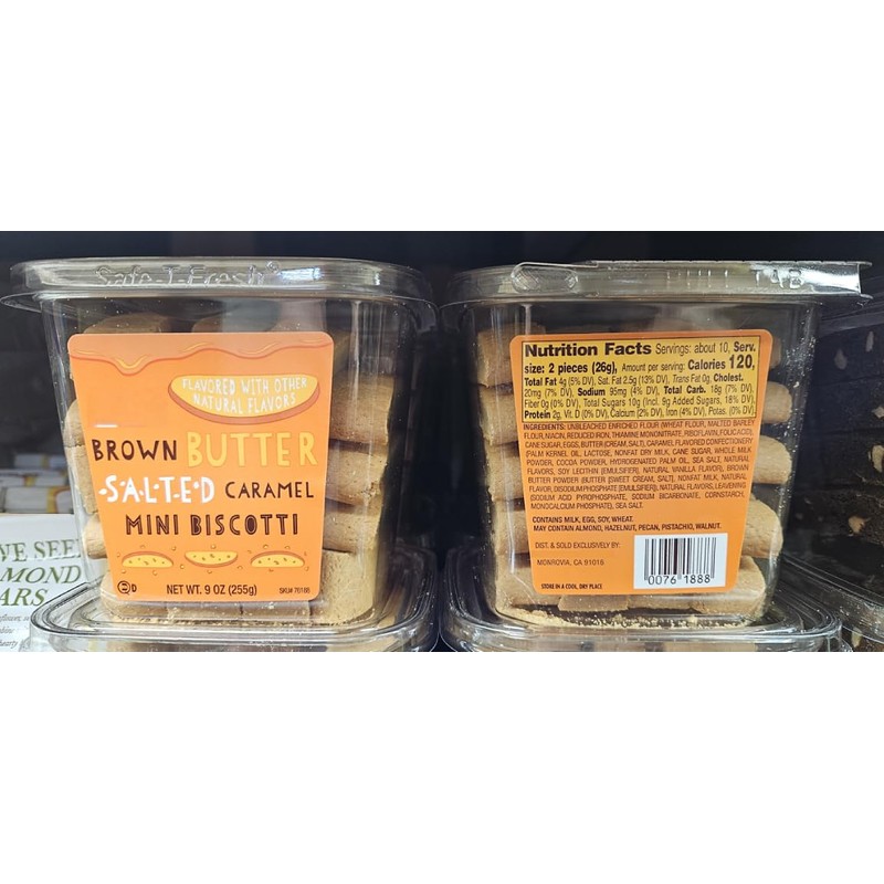 Trader Joe Brown Butter Salted Caramel Mini Biscotti 9oz 255g