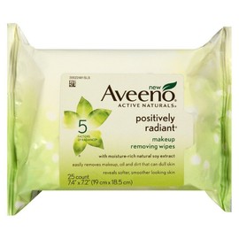 Aveeno Positively Radiant Makeup Removing Wipes 25 Count (Pack of 2)