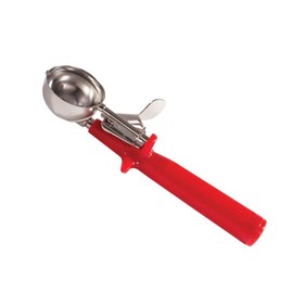 Soro Essentials- 1.33 oz Stainless Steel Thumb Press Disher #24 with Red Color Handle- Ice Cream Scoop Ice Cream Spoon for Rice Mashed Potatoes Gelato Cookie Dough Sorbet Home Kitchen Restaurant