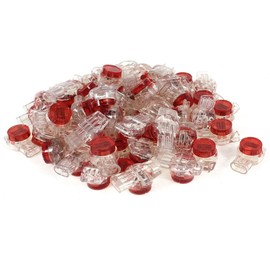 sourcing map A14031900ux0663 Gel Splice UR Connector 3 Port Wire Connectors Red Clear (Pack of 55)