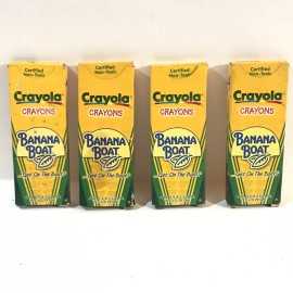 Crayola Rare Vintage Crayola Crayons New 4 Count Box Binney Smith 1998 Banana Boat Promo