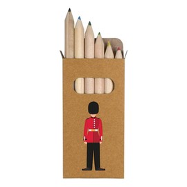 Azeeda 6 x 'Royal Guard Soldier' Short 85mm Pencils/Coloured Pencil Set (PE00049256)