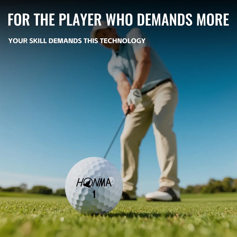 Honma X4 4-Layer Tour Golf Balls for Men, White, 1