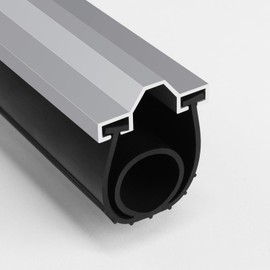 Duzzy 20 Feet Convex Shape Garage Door Seal Kits, Pre-drilled Heavy-Duty Weatherproofing Garage Door Rubber Seals Bottom Pakage with Aluminum Track Retainer Base Kits