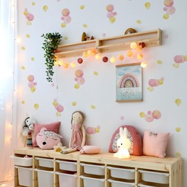 HENGBIRD Pack of 140 Wall Stickers for Children's Room, Baby Room, Dots for Sticking, Wall Decoration, Pink Pastel Wall Stickers, Wall Stickers for Children, Wall Stickers for Girls, Boys (C)