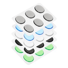 MECCANIXITY 30 Pcs Drum Dampeners Gel Pads Silicone Mute Pads Drum Silencers Drum Dampeners Moon Gels Blue, Clear, Gray, Green, Black 33x26x3mm for Drums Cymbals Tone Control