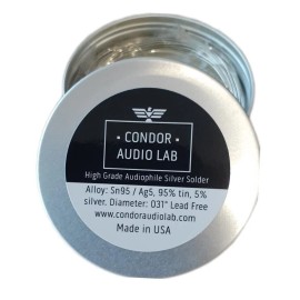 Condor High-End Ultra Pure Audio Grade Silver Solder Lead Free  120" + free Flux