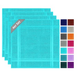 Lashuma London Terry Kitchen Towels, Set of 4 Tea Towels, 50 x 50 cm, Turquoise