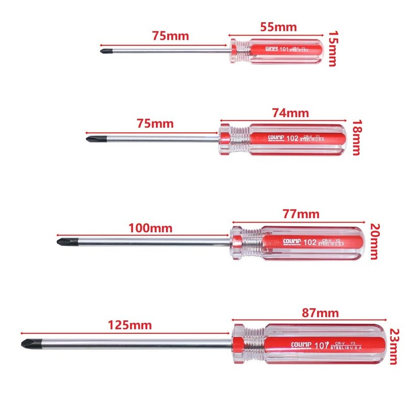 4-Piece Tri Wings Screwdriver Y3 mm Y4 mm Y5 mm