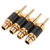 4Pcs Banana Plug Brass Gold Plated Black Carbon Fiber Shell