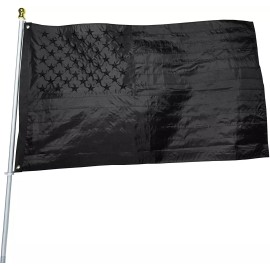 Valuebuybattery All Black American Flag 3x5 Ft, Made From 210D Polyester, Embroidered Stars