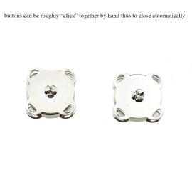 Hahiyo 14.8mm Length Magnetic Buttons Close Effortlessly Strong Bond Manageable Apart Easy Glue Sew-On Fastener Snap Clasps Silver 12 Pieces for Closures Yarn Leather Purses Backpack Canvas Tote