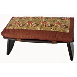 Boon Decor Meditation Bench & Cushion Set - Folding Seiza - Paisley Saffron