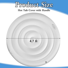 Inflatable Hot Tub Cover Energy Saving Lid for Outdoor Hot Tub,Windproof Rain-Proof Cover Protector for Hot Tubs SaluSpa Coleman Spa (Round-4.7ft-Handle)