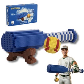 Baseball - Softball 3D Building Block Set - Bat and Ball - Educational Toy - Perfect for Ages 14 15 16 Years and Above - Challenging, Creative Fun and Skill-Building - 3D Instruction (1300PCS)