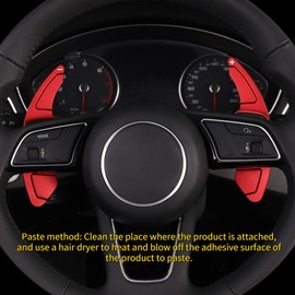 KIMISS 2 piezas de aleación de aluminio para volante de coche /A4L 2013-2016, para 2012-2016, etc. Accesorios de color rojo brillante