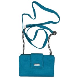 Vans Off The Wall Women's Jenna Faux Leather Perforated Crossbody Chain Wallet - Teal