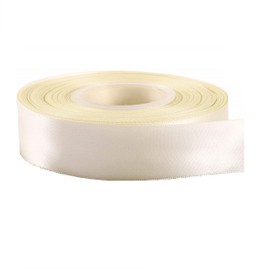 Cream Double Sided Satin Ribbon - 12mm, Gift Wrap, Party, Sew, Decorations, Wedding Trimming Crafts Apron, Events, Dress, Bows (1 Roll - 22-25 Meters)