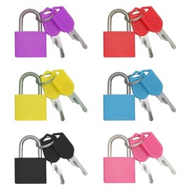 Bonsicoky Paquete de 6 cerraduras para maleta con llaves, candados metálicos multicolor para equipaje, mini candados con llave para maleta, mochila, c